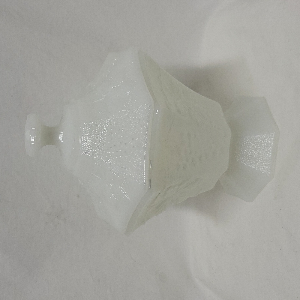 Vintage Milk Glass Octagon Lidded Dish